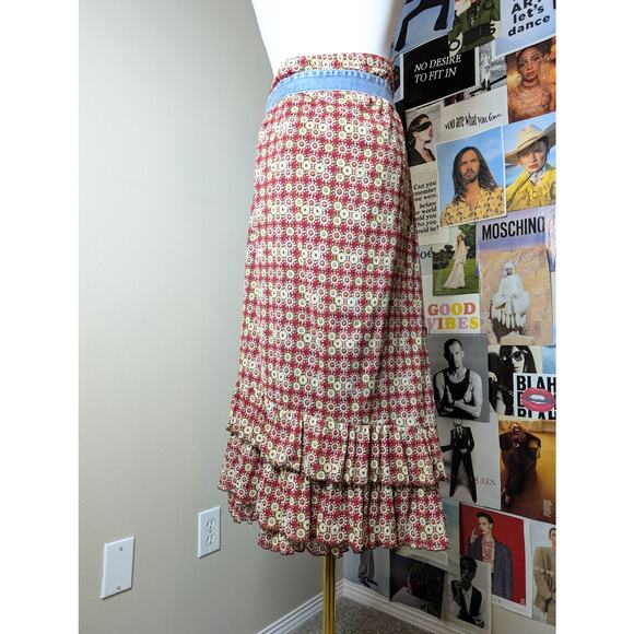 Western Pattern Ruffle Skirt - Picture 4 of 6